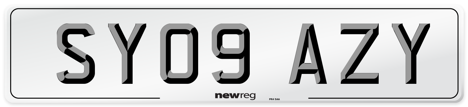 SY09 AZY Number Plate from New Reg